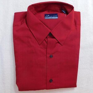 Dark Red Regular Fit Dress Shirt 16  34/35  DNA